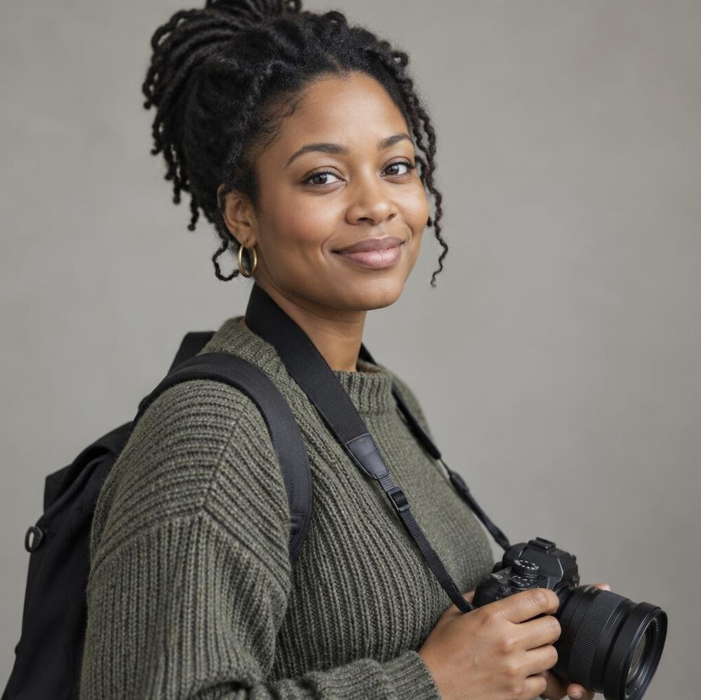 Portrait of a Black female street photographer